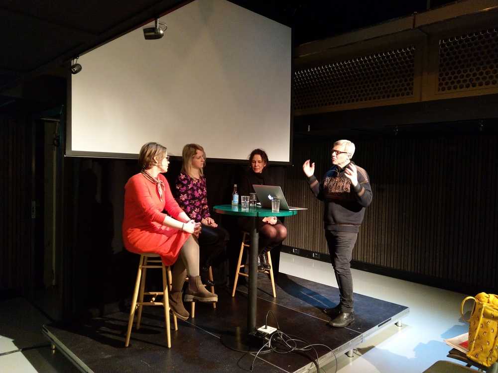 Paneldebatt i panelet, fra venstre: Anne Folkvord, Julie Lødrup, Monica Boracco, Jan Ove Ekeberg